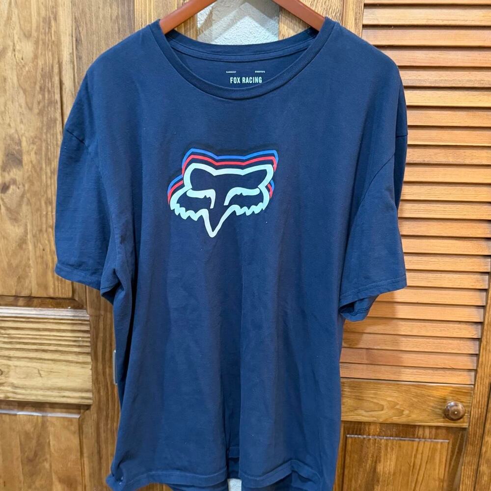 Fox racing navy cotton t shirt
